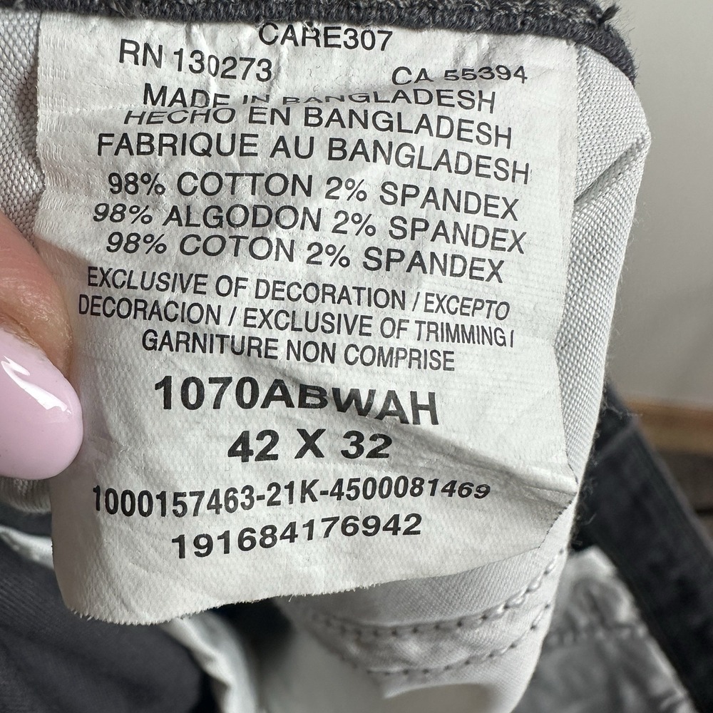Wrangler Mens 42x32 Relaxed Fit Flex Cargo Pants Stretch Straight Gray NWT - Picture 8 of 9